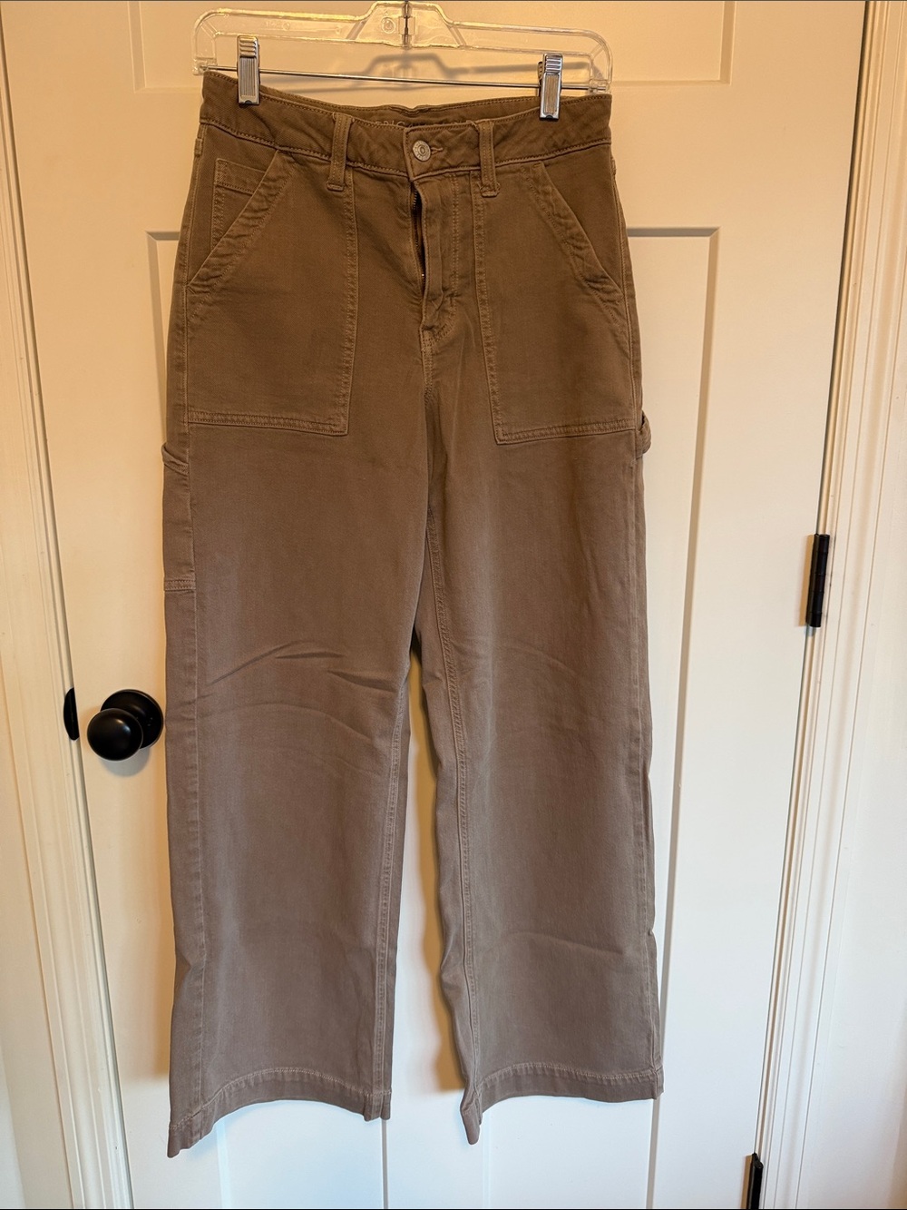 American Eagle Outfitters Taupe Wide-Leg Utility Jeans